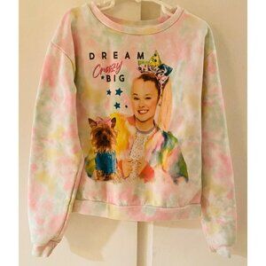 Nickelodeon JoJo Siwa Tie Dye Sweatshirt and Ear Muffs,  girl's size Lar…